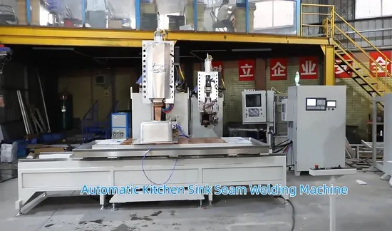 Hwashi Inox SS304 Kitchen Double Sink Seam Welding Machine and Stainless Steel CNC Sink Polishing Machine Grinder